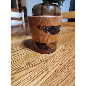 Hand Crafted Wood Turned Bowl Pioneer Rustic Cabin Trinket Cedar Pine 4.5 X 5